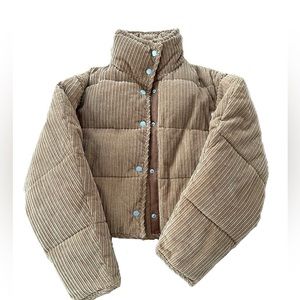 URBAN OUTFITTERS Fluffy Corduroy Puffer Coat